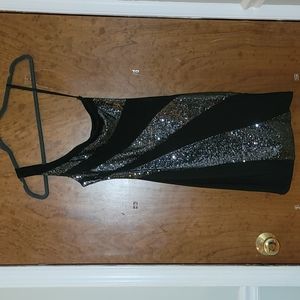 Small black one shoulder sequin dress
